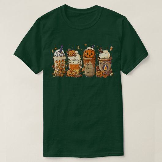 T-shirt Cute Fall Coffee Pumpkin Spice Latte Iced Autumn H (Design devant)