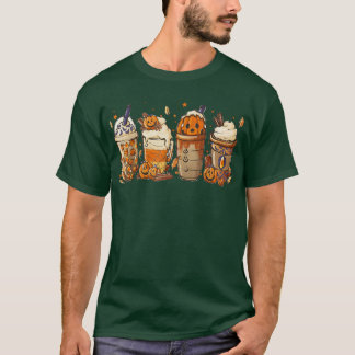 T-shirt Cute Fall Coffee Pumpkin Spice Latte Iced Autumn H