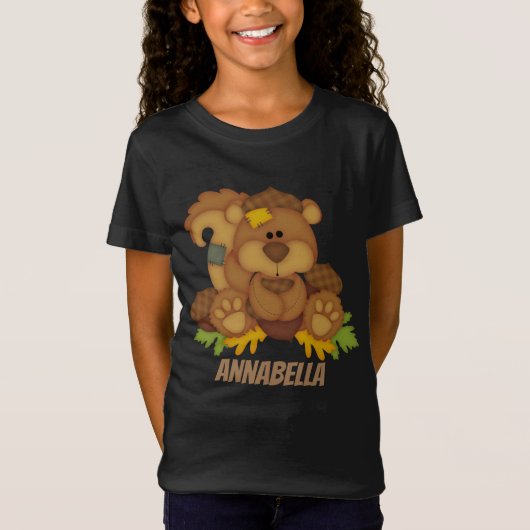 T-Shirt Cute Fall Écureuil farci ajouter le nom (Devant)