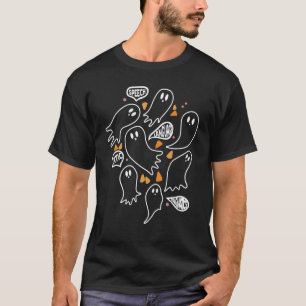 T-shirt Cute Fantôme Halloween Parole Langue Pathologiste 