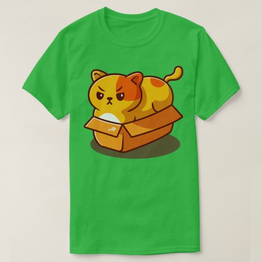 T-shirt Cute Fat Chat En Boîte Carton (Design devant)