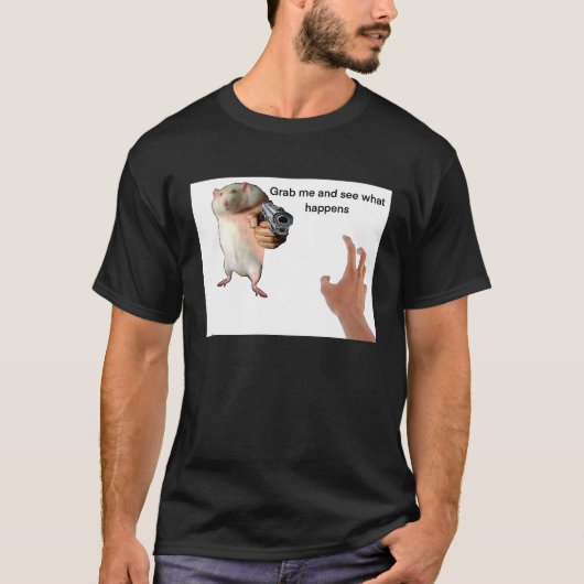 T-shirt Cute Fat Rat Being Grabbed Meme (Devant)