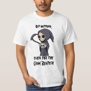 T-shirt Cute faucheuse Grim avec dessin de Mug de Crâne