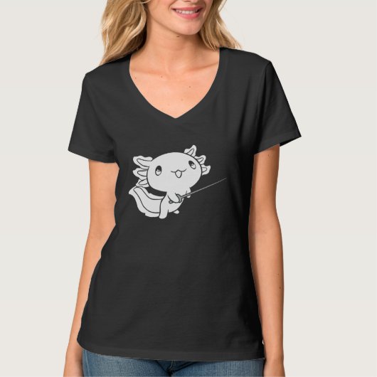 T-shirt Cute Fencer Axolotl  Fencing Fencer (Devant)