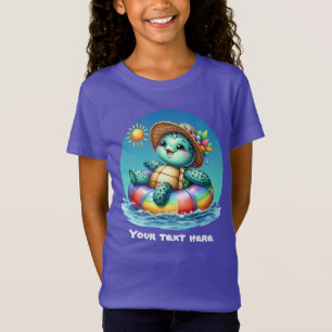 T-Shirt Cute filles tortue marine personnalisable