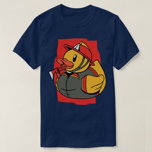 T-shirt Cute Fire Fighter Rubber Ducky (Design devant)