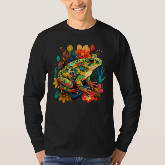 T-shirt Cute Flower Frog on summer Floral Frog 3 (Devant)