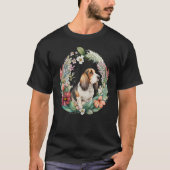 T-shirt Cute Flower summer Floral Basset Hound (Devant)