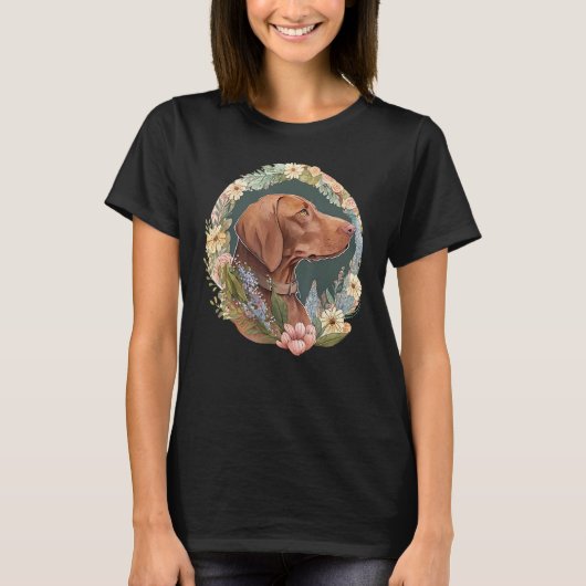 T-shirt Cute Flower summer Floral Vizsla 3 (Devant)