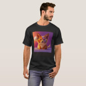 T-shirt Cute Fluffy Furry Fat Chubby Cat Kitten Tiger Lion (Devant entier)