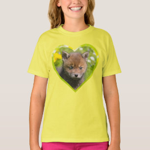T-shirt Cute Fluffy Red Fox Wild Baby Animal Coeur photo -