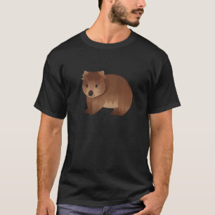 T-shirt Cute Fluffy Wombat Australian Marsupial Pouch Anim