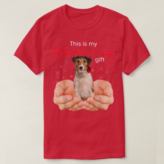 T-shirt Cute Fox Terrier This Is My Valentine's Day Pajama (Design devant)