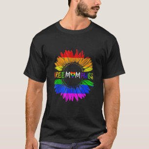 T-shirt Cute Free Mom Hugs Gay pride Lgbt Daisy Rainbow Fl
