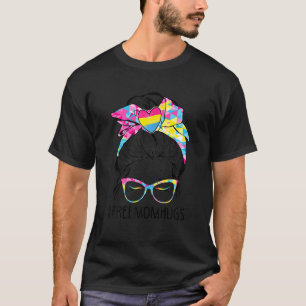 T-shirt Cute Free Mom Hugs Messy Bun Pansexual Pride Rainb