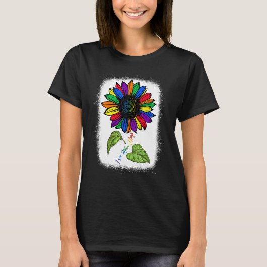 T-shirt Cute Free Mom Hugs Rainbow Sunflower Lgbtq Pride M (Devant)