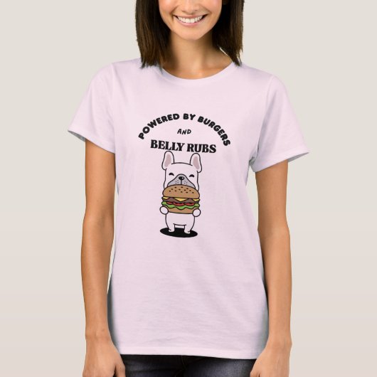 T-shirt Cute French Bulldog Burger Lover Design (Devant)