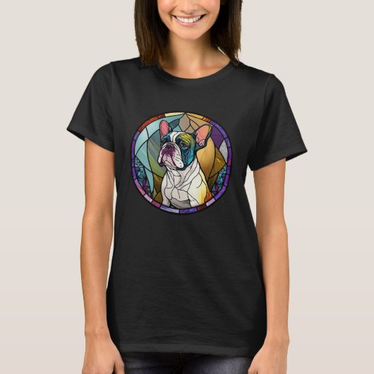 T-shirt Cute Frenchie Stained Glass Window French Bulldog (Devant)