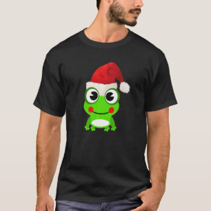 T-shirt Cute Frog Chapeau de Père Noël Animal de compagnie