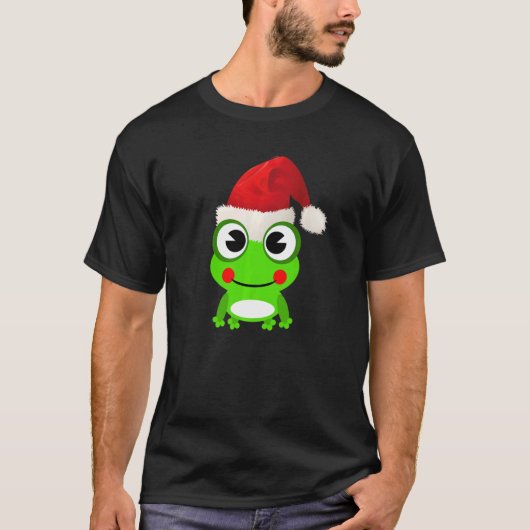 T-shirt Cute Frog Chapeau de Père Noël Animal de compagnie (Devant)