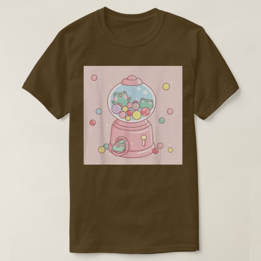 T-shirt Cute Frog Gumball Machine Funny Kawaii Aesthetic  (Design devant)