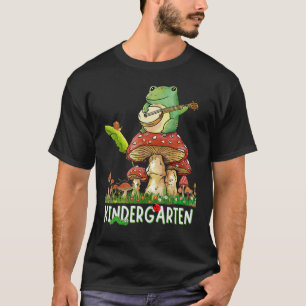 T-shirt Cute Frog Jouer Banjo Snail Mushroom Kindergarte