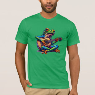 T-shirt Cute Frog Jouer une guitare