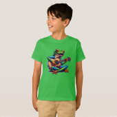 T-shirt Cute Frog Jouer une guitare (Devant entier)