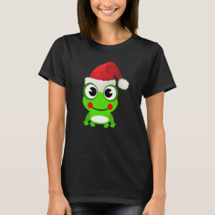 T-shirt Cute Frog Santa Hat Animal de compagnie crapaud Ho