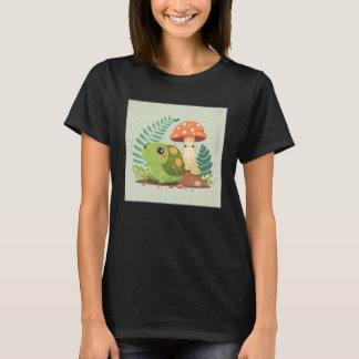 T-shirt Cute Frog Snail Illustration Shell Friends Women K
