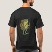 T-shirt Cute Frog with Backpack and Walking Stick  (Dos)
