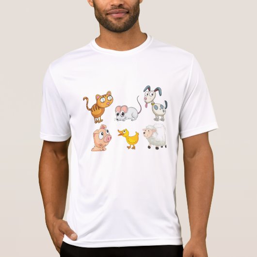 T-shirt Cute Fun Farm Animals (Devant)