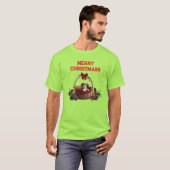 T-shirt Cute Fun Merry Christmas Puppy Basket (Devant entier)