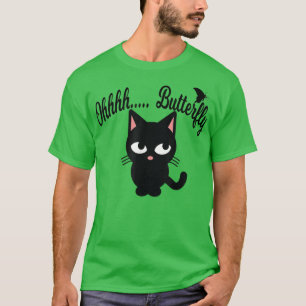 T-shirt Cute Funny ADHD Cat Distracted By Butterfly T Shir