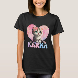 T-shirt Cute Funny Amoureux des chats Forme de coeur Femme