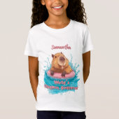 T-Shirt Cute Funny Capybara Monde nage les plus Okayest Ki (Devant)
