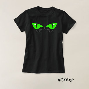 T-shirt Cute Funny Chat Green Eyes Amoureux des chats Cade