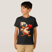 T-shirt Cute Funny Cool Duck Dabbing Heart Valentines Day (Devant entier)