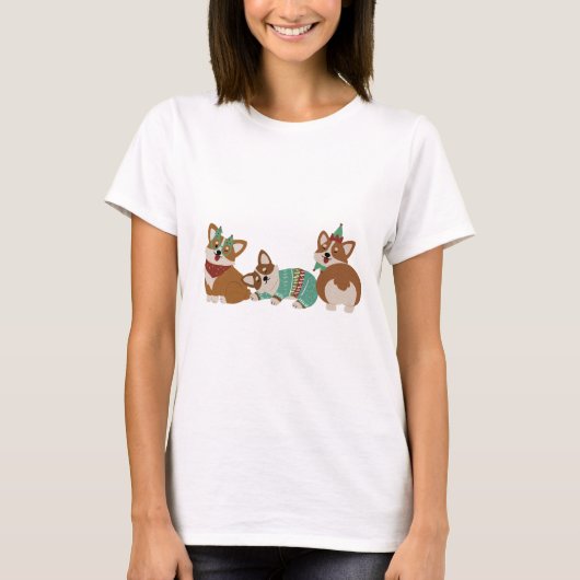 T-shirt  Cute Funny Corgi Dogs Christmas 2025 (Devant)
