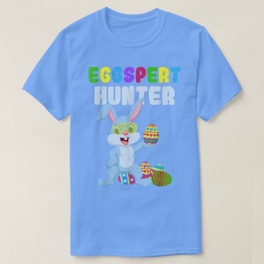 T-shirt Cute Funny Eggspert Hunter Boys Easter Rabbit Egg  (Design devant)
