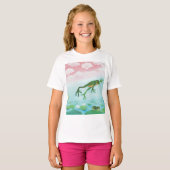 T-shirt Cute Funny Frog Sauts Dans L'Étang (Devant entier)