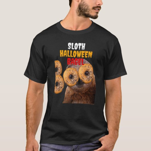 T-shirt Cute Funny Haloween Sloth Boo Bagel Costume Premiu (Devant)