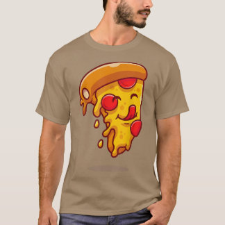 T-shirt Cute Funny Kawaii Pepperoni Pizza Slice Anime Mang