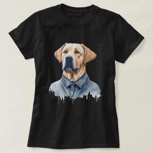 T-shirt Cute Funny Labrador Chien portant des vêtements Dé (Design devant)