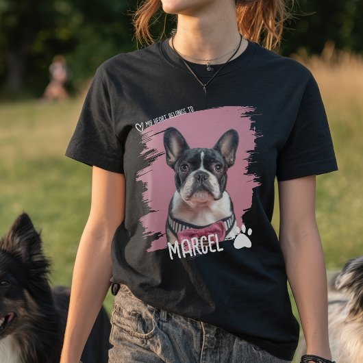 T-shirt Cute funny Pet Name Photo My Heart Belongs