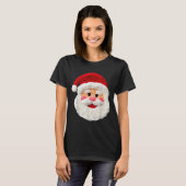 T-shirt Cute Funny Preppy Faux Yarn Santa Claus Face Merry (Devant entier)