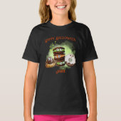 T-shirt Cute Funny Traitements Éffrayants Halloween Filles (Devant)