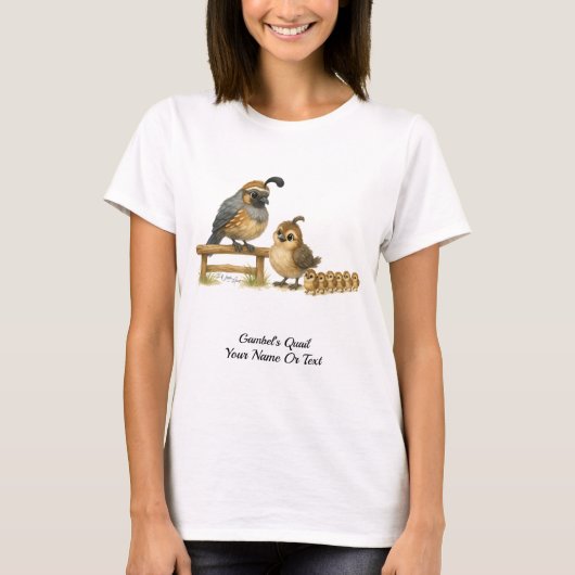 T-shirt Cute Gambel's Quail Covey (Devant)