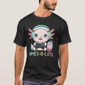 T-shirt Cute Gamer Axolotl with Boba Art (Devant)