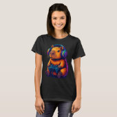 T-shirt Cute Gamer Capybara — with Headset & Controller (Devant entier)